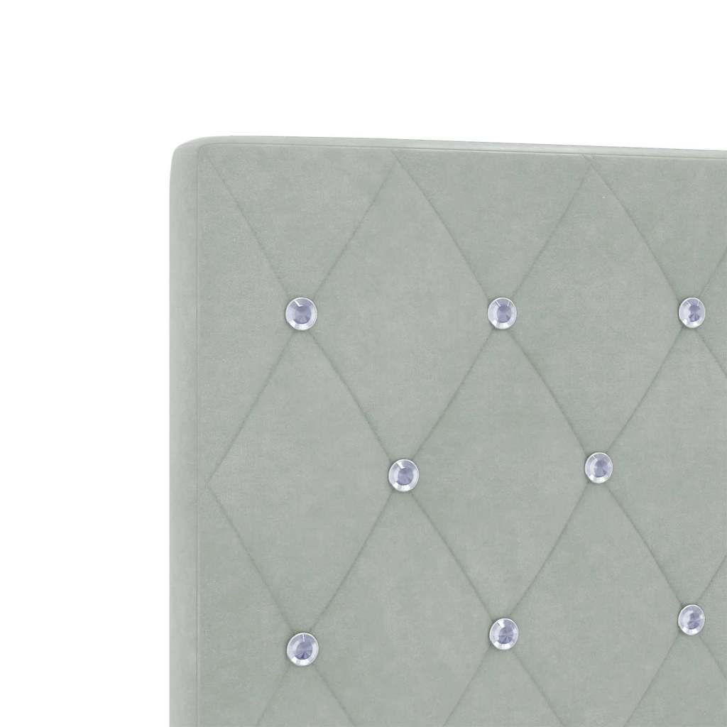 LED Headboard with LED Strip Lights Light grey 90 cm Velvet